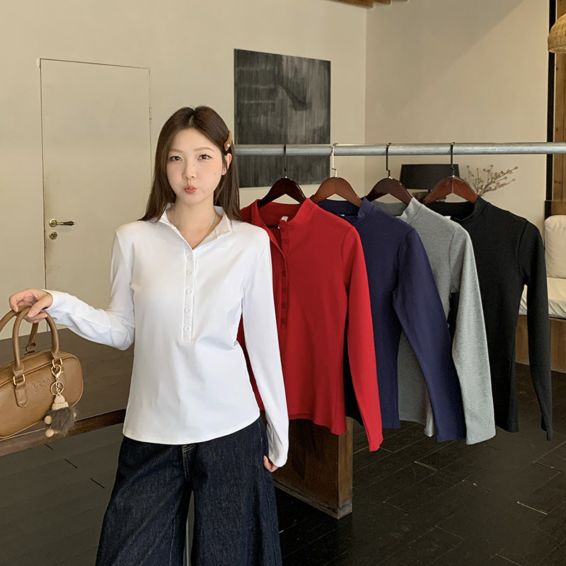 纽扣立领哺乳上衣秋冬产后磨毛加厚长袖T恤辣妈款外出喂奶打底衫