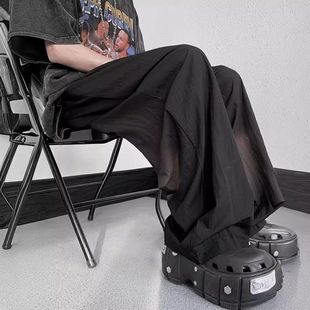 阔腿裤 风休闲褶皱男裤 冰丝新中式 薄款 禅意vibe山本 裤 子风国潮夏季