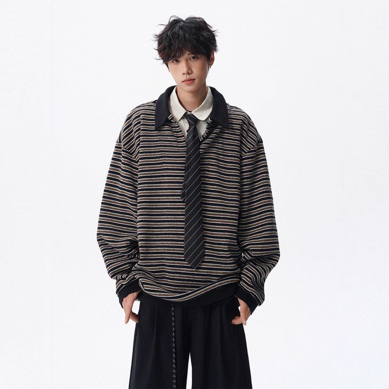 上衣重磅潮牌假两件外套男冬季