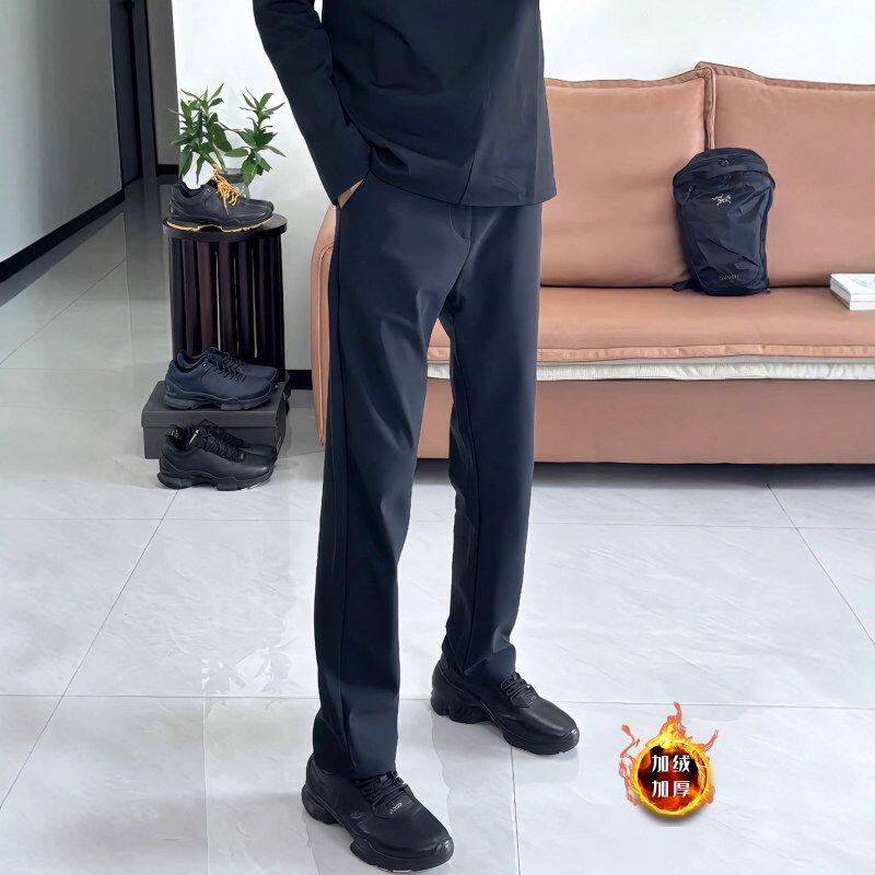 美式子防风冲锋裤修身裤运动裤秋冬加绒黑色防水户外软壳男款登山