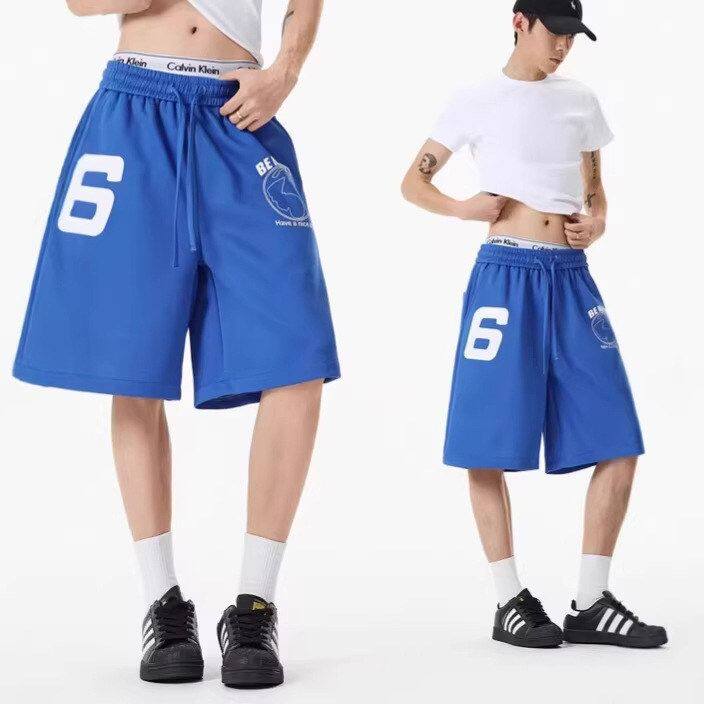 新款男女高街子潮宽松五分裤直筒