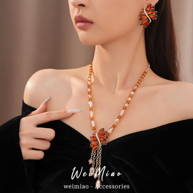 毛衣链流苏镶钻中古轻奢vintage