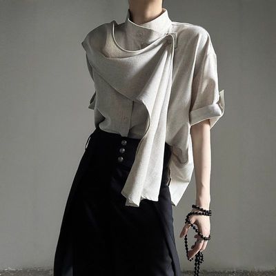 复古衬衣法式围巾男女夏季设计