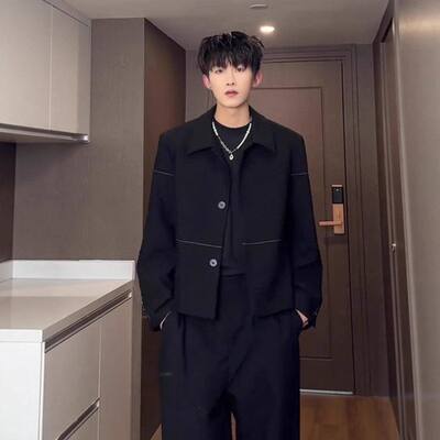 痞帅香风男款老钱anfit短款垫肩