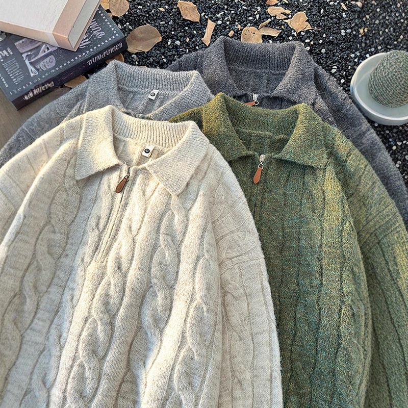 针织衫男女套头冬季慵懒线衫毛衣