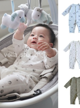 婴儿A类竹棉薄款长袖爬服宝宝连体衣夏季空调服柔软无骨睡衣春秋