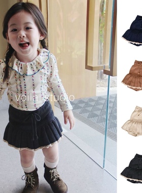 英伦风女宝宝针织裙裤半身裙女童百褶短裙春秋冬MP羊绒棉纯色复古