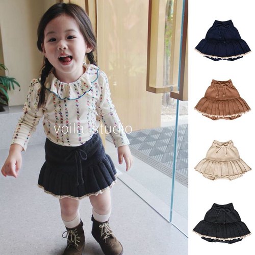 MP英伦风针织裙裤女宝宝复古短裙