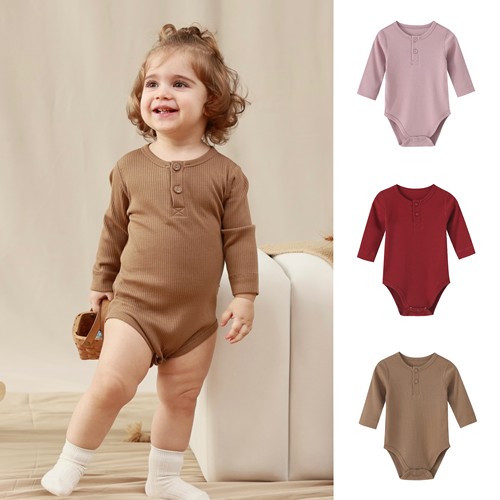 mar莫代尔坑条长袖包屁衣无骨A类