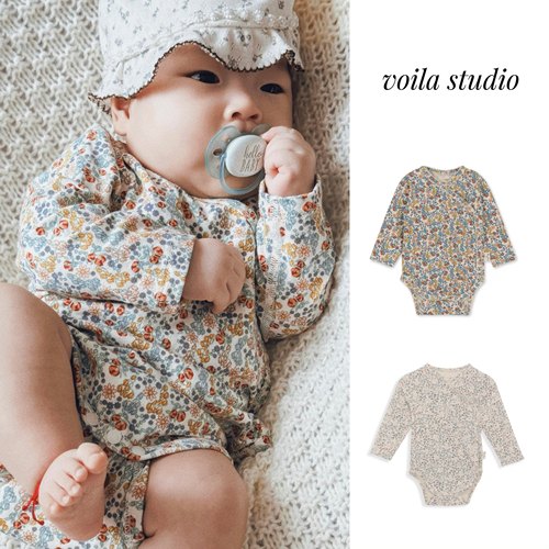 丹麦KS复古碎花纯棉包屁衣无骨