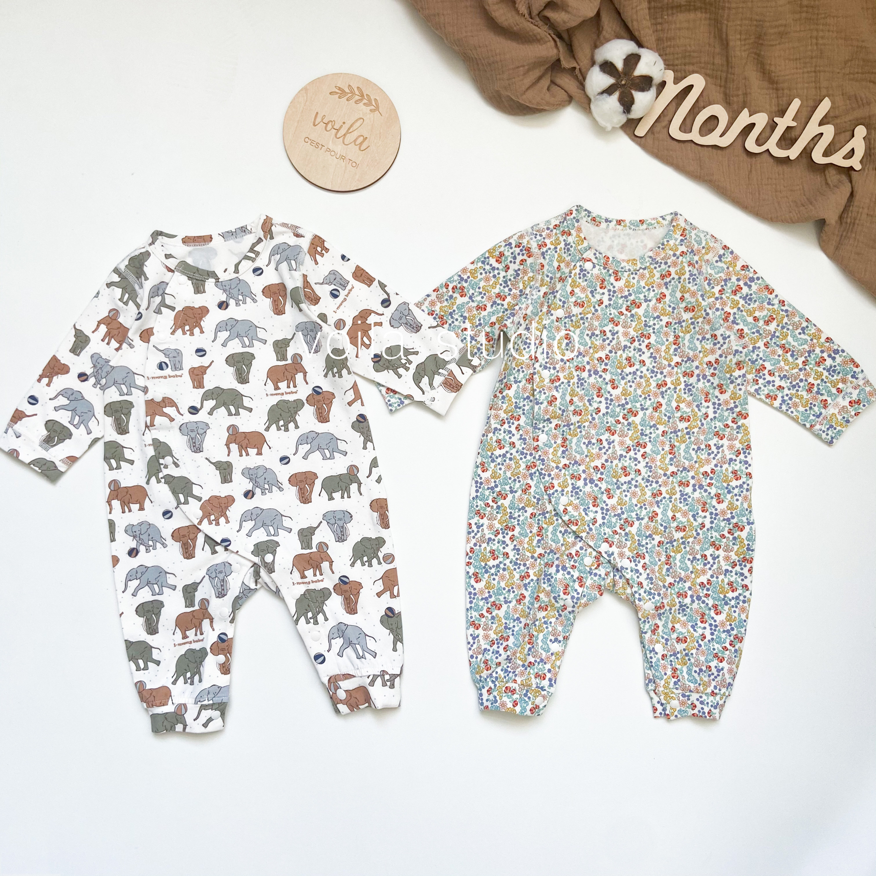 婴儿纯棉无骨连体衣爬服春秋冬