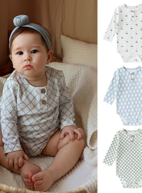 ins婴儿包屁衣春秋2026新款a类棉三角爬服新生儿男女宝宝长袖哈衣