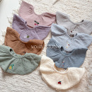 ins婴儿纱布围嘴纯棉四层纱布宝宝A类口水巾四层吸水荷叶边四季