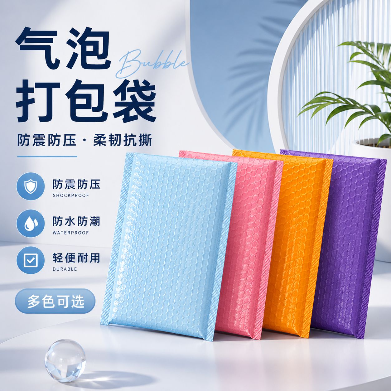 气泡袋马卡龙加厚咕卡套小卡保护材料打包袋材料袋泡沫打包气泡袋