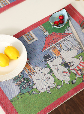 瑞典lund 卡通ooin全棉餐垫 爱儿童隔热杯垫瓶垫提垫子