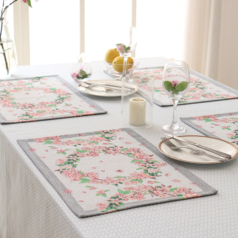 ekelund花环餐垫全棉氛围感西餐垫法式高级感轻奢吸水隔热餐垫布
