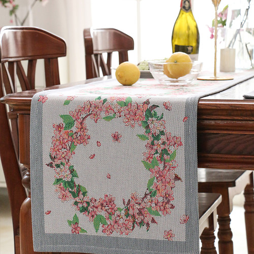 ekelund全棉提花花环氛围感桌旗