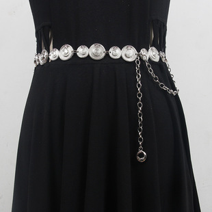 百搭牛仔裤 BM同款 时尚 饰配裙子西装 腰带链条皮带 金属圆圈腰链女装