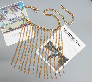 腰带流苏腰链女水钻酷ins装饰配裙子肚皮舞性感身体链条lisa同款