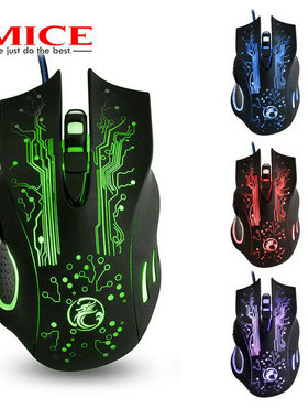 imice x9幽灵骑士游戏鼠标有线炫彩商务办公家用台式机笔记本电脑