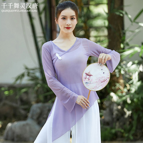 古典舞蹈练功服网纱衣飘逸