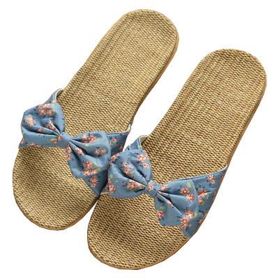 四季家用天然亚麻拖鞋女款2024新款夏季室内家居棉麻编织凉拖鞋女