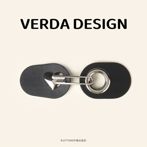 高档精致金属皮对扣大衣皮草外套