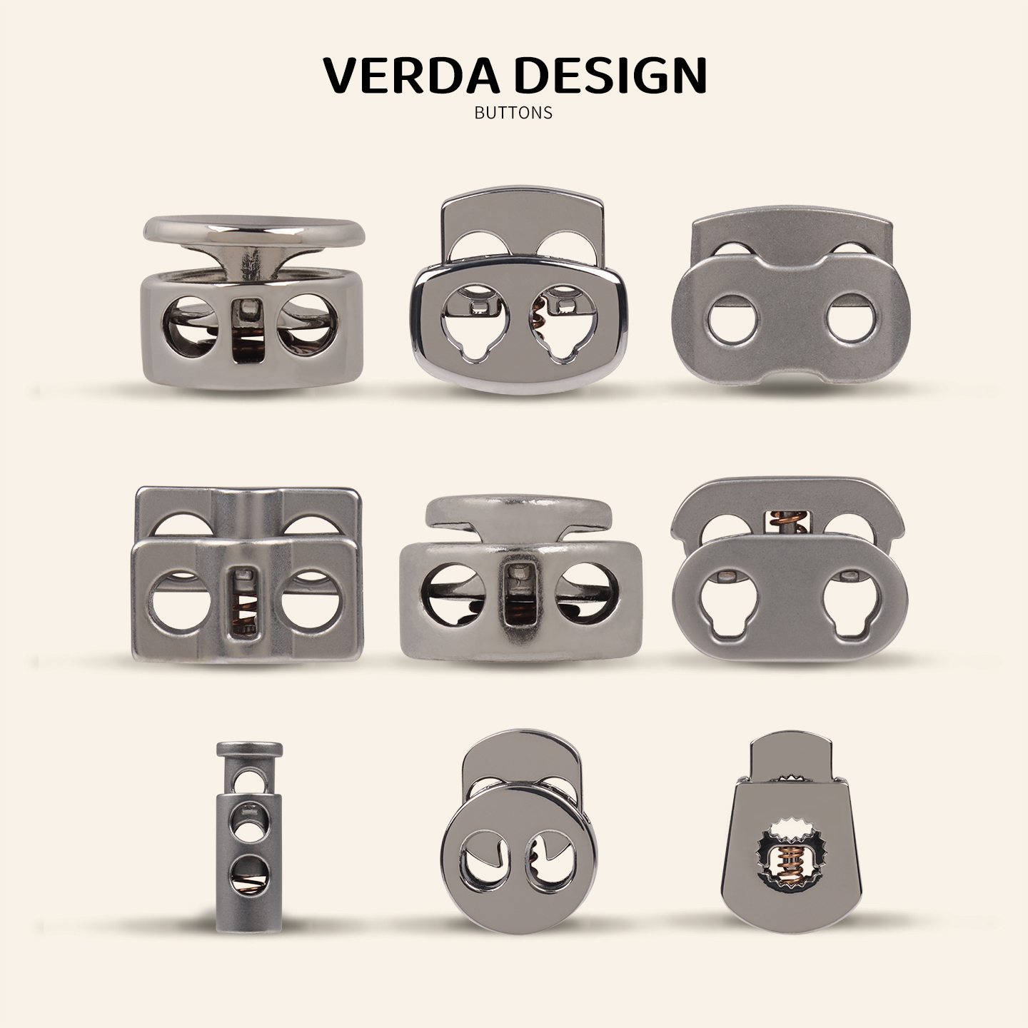 银色金属纽扣弹簧扣工装风衣外套