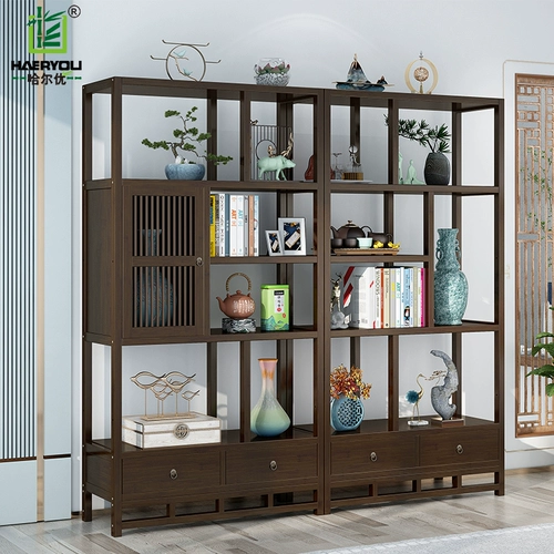 Bogu рамка твердый дерево Новое китайское антикварное маленькое украшение Duobao Pavilion Tea Display Шкаф в гостиную.