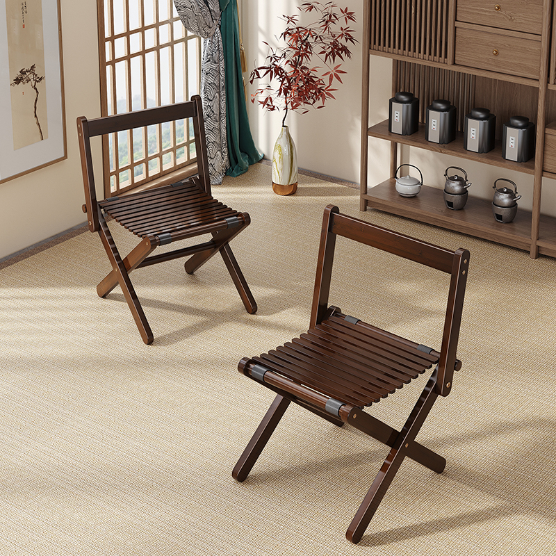 哈尔优楠竹靠背折叠凳