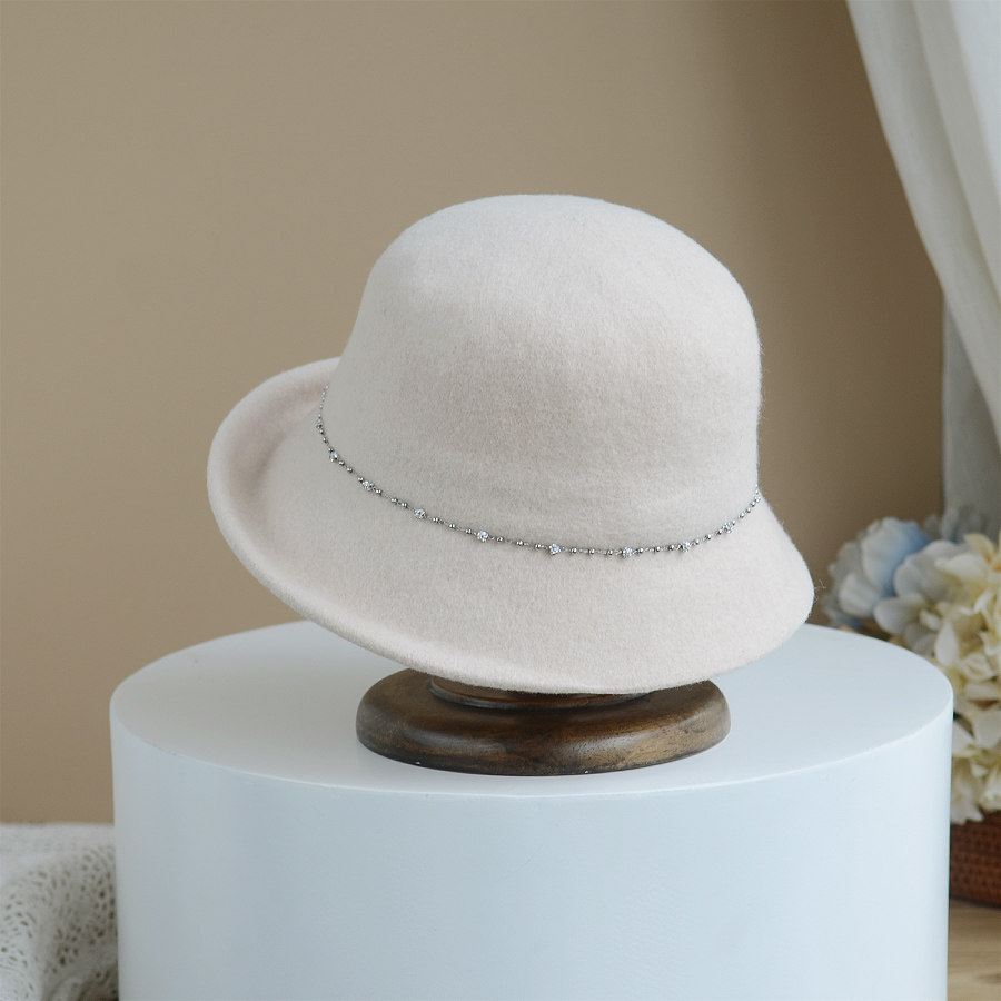 纯色羊毛渔夫帽女25秋季新款优雅卷边礼帽秋冬保暖气质显脸小盆帽,服饰配件/皮带/帽子/围巾,帽子,淘宝优惠券,粉丝福利购,淘宝优惠卷