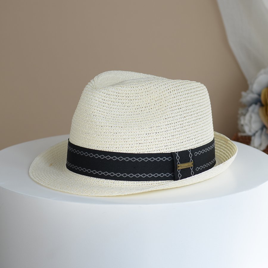 新款草帽男女同款英伦遮阳出游度假时尚礼帽潮帽小脸防晒帽爵士帽