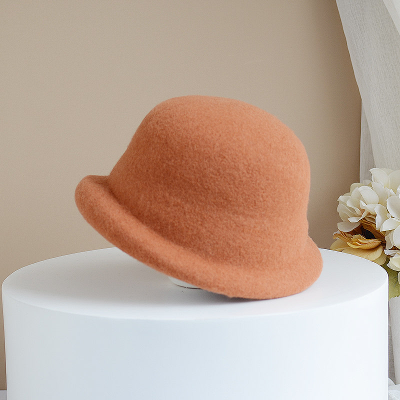 韩国秋冬澳毛卷边渔夫帽子女时尚纯色小沿羊毛盆帽复古圆顶小礼帽,服饰配件/皮带/帽子/围巾,帽子,淘宝优惠券,粉丝福利购,淘宝优惠卷