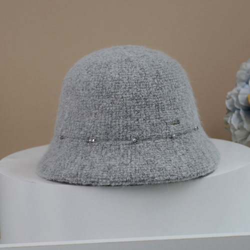 高级感兔毛羊毛绒渔夫帽女保暖