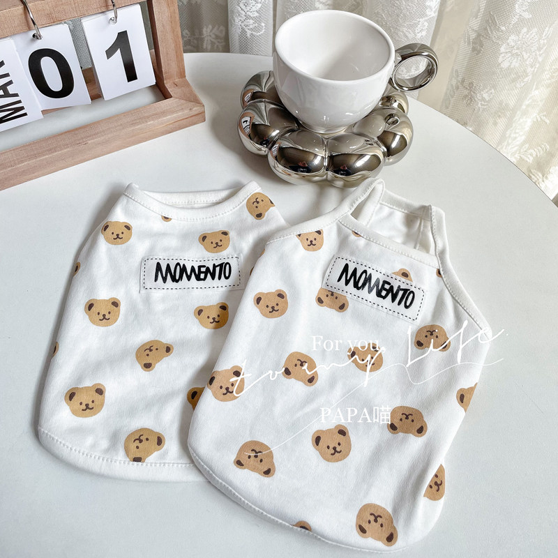 纯棉小熊背心猫咪衣服可爱舒适