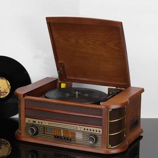 收音机磁带机 恒信家用留声机仿古LP黑胶唱片机复古电唱机CD机老式