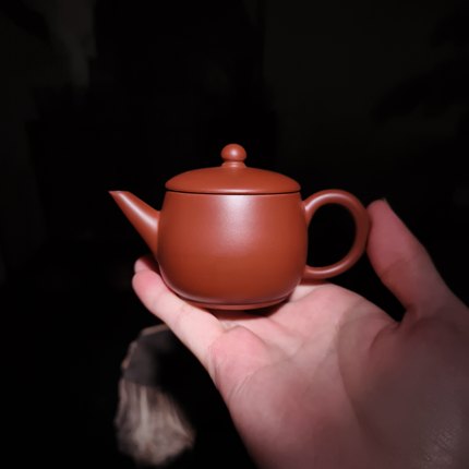 章淑真纯手工大口汉瓦壶 原矿朱泥手拉水平壶小品实用泡茶壶单丛