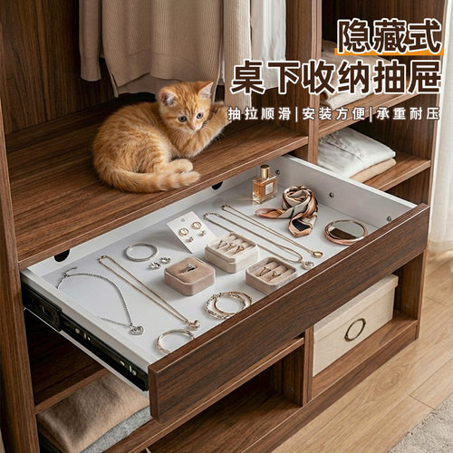 家用桌下隐藏式衣柜抽屉