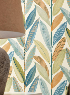 英国原装进口SCION壁纸香蕉叶重叠手绘图案儿童房墙纸卧室客厅背