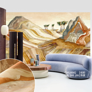 74061沙漠绿洲神话图案天鹅绒墙纸 74060 比利时壁纸ARTE Kharga