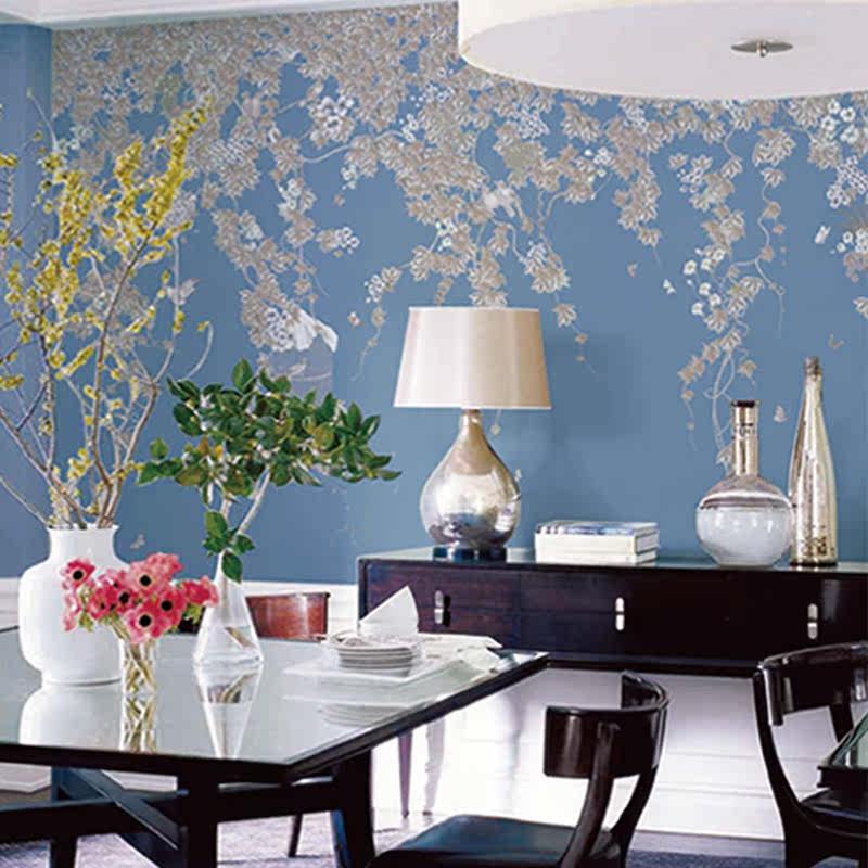 秋实绕珠 新中式 国风 田园 定制无缝壁画 卧室客厅背景环保墙纸,家装主材,定制壁画,淘宝优惠券,粉丝福利购,淘宝优惠卷