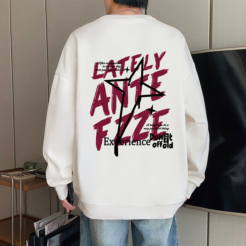 美式潮牌涂鸦字母卫衣男春秋季2026新款小众宽松无帽oversize上衣