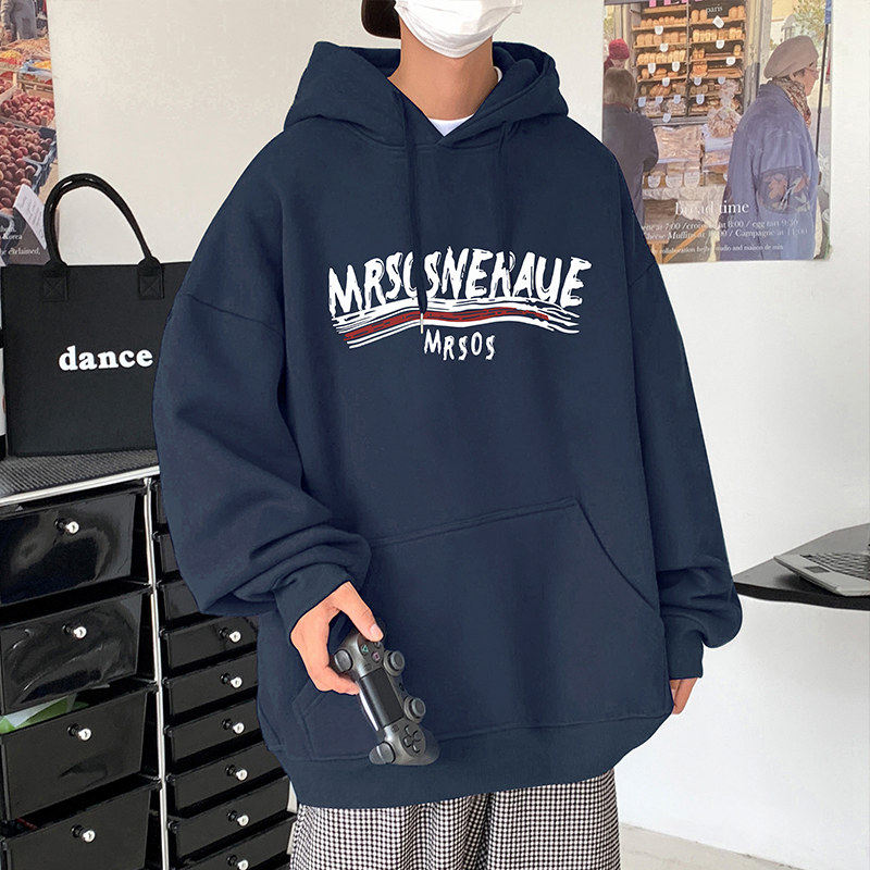 连帽卫衣男春秋季2026新款重磅港风上衣ins美式高街字母宽松外套
