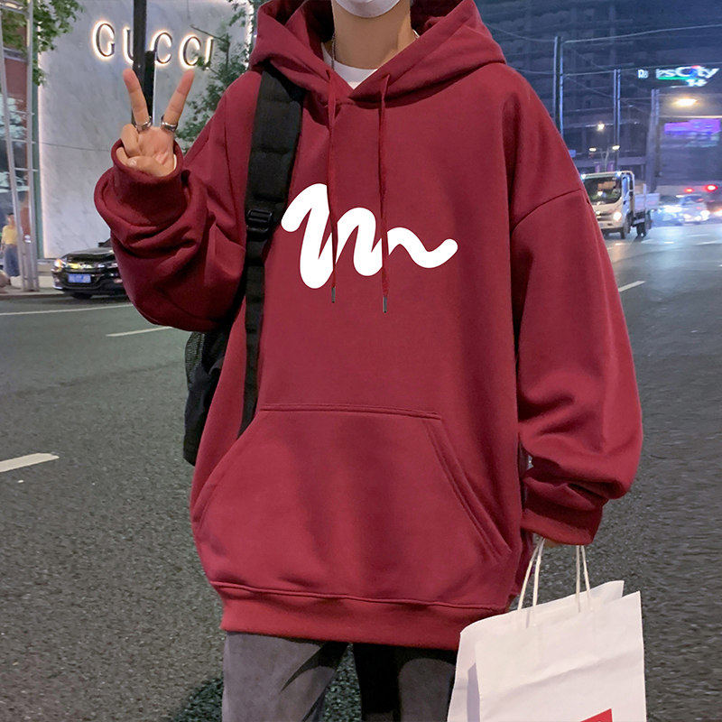 美式复古潮流高街重磅港风连帽卫衣男春秋季宽松外套oversize帽衫