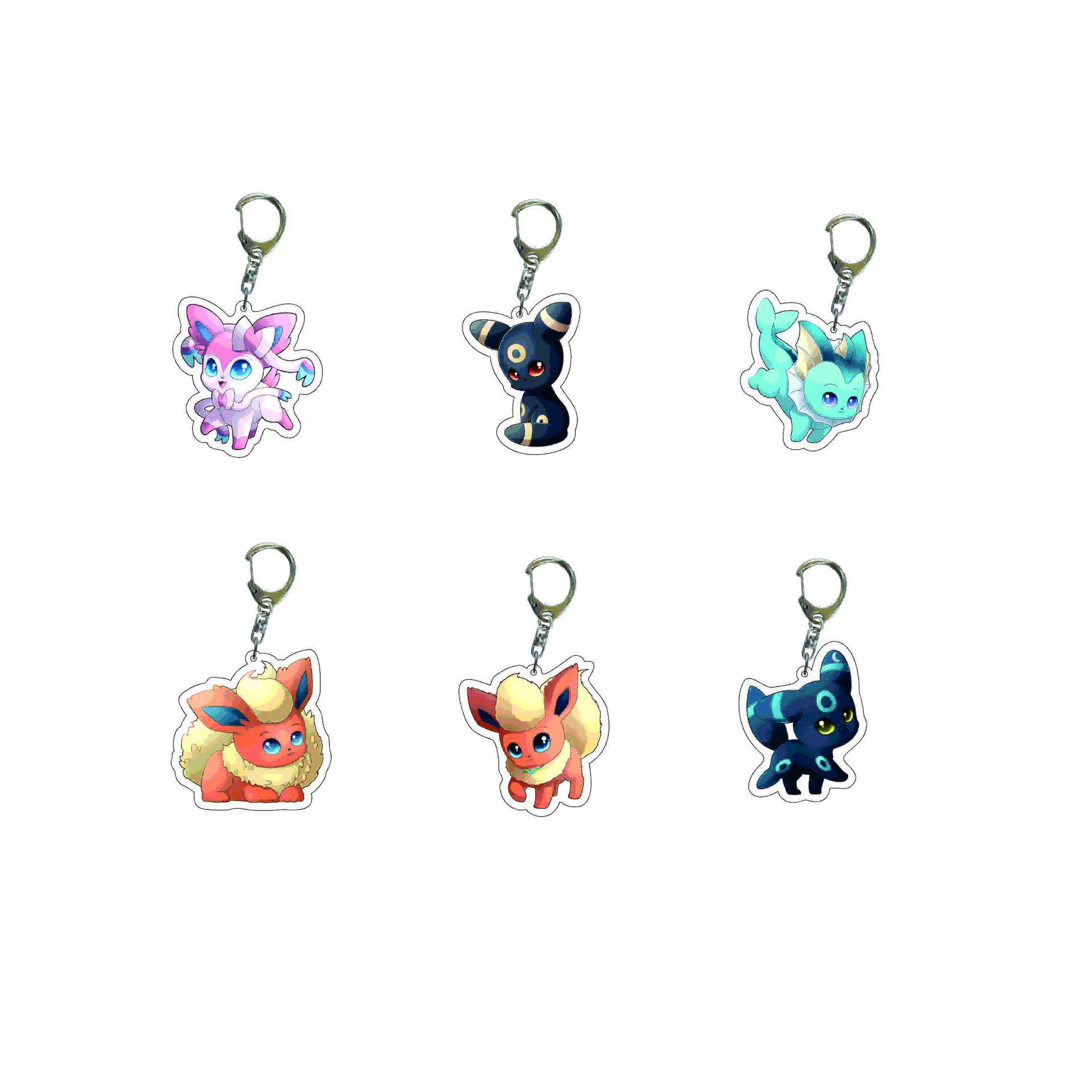 口袋妖怪 精灵宝可梦亚克力钥匙扣 伊布透明挂件 亚克力钥匙扣