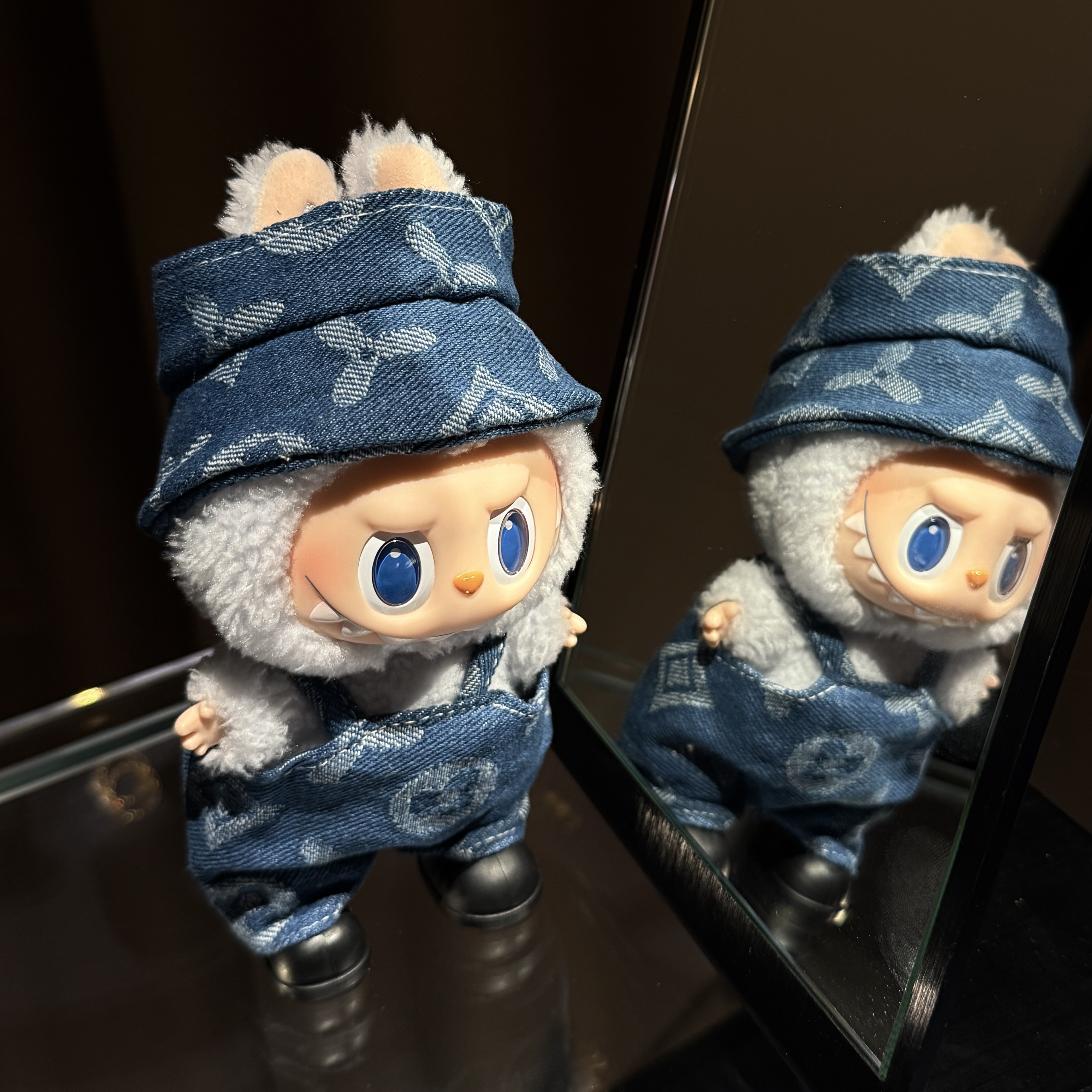 《牛仔很忙》1/2/3labubu娃衣17cm牛仔衣套装labubu搪胶公仔衣服