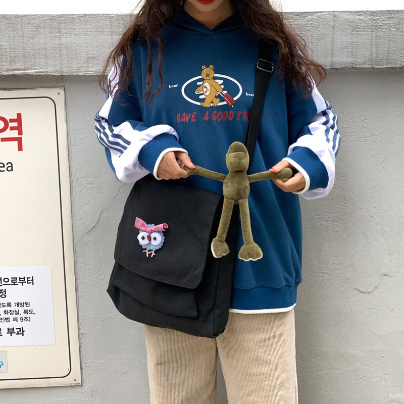 2019新款帆布包女學生斜挎包日系原宿風百搭手提大容量ins單肩包在類目 箱包皮具/熱銷女包/男包, 女士包袋中 - 來自Buy2taobao.com提供專業的淘寶代購服務