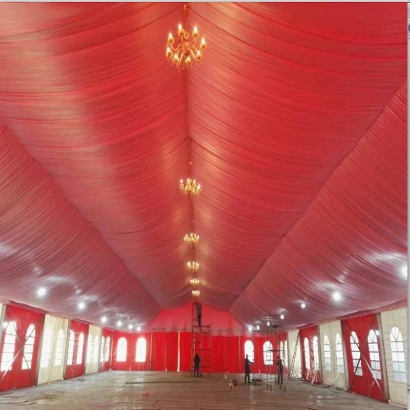婚庆篷房吊顶纱幔新款婚庆装饰酒店棚顶布幔4S店舞台背景纱幔_虎窝淘