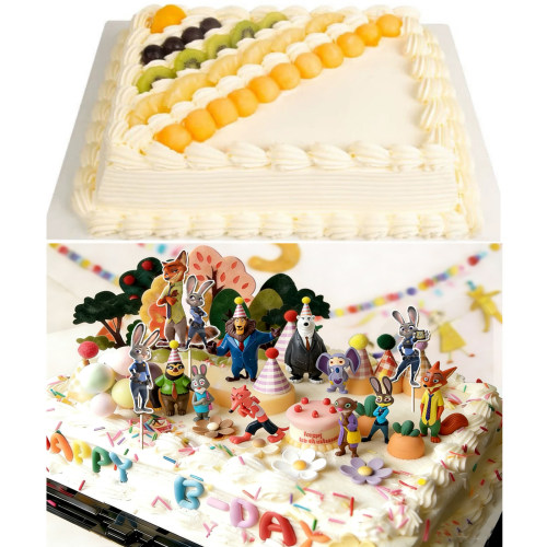 山姆蛋糕DIY装饰摆件疯狂动物城蜡笔小新kitty生日插件材料包