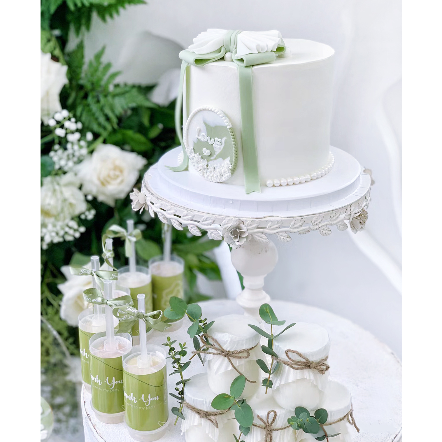 森系婚礼小清新甜品台装饰